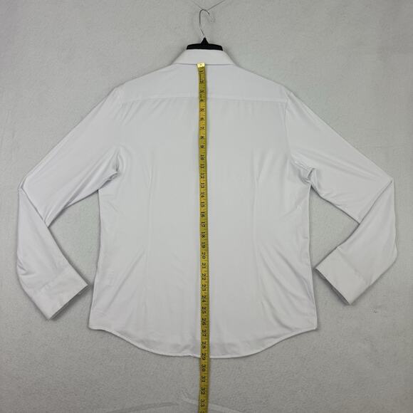 Barbell Apparel Motive Dress Shirt Mens M White Performance Stretch - Picture 5 of 10